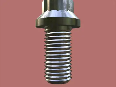 Steel Stained M10 12 Point Bolt 4K PBR 3D model