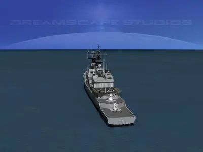 Destoyer DDG 993 USS Kidd 3D model