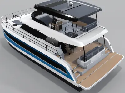 3D power catamaran FOUNTAINE PAJOT MY 6 3D model