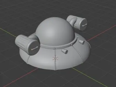 Rick Sanchez ship Low-poly 3D model