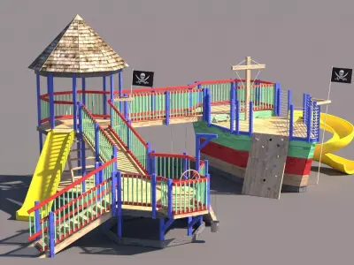 playground pirate ship Free 3D model