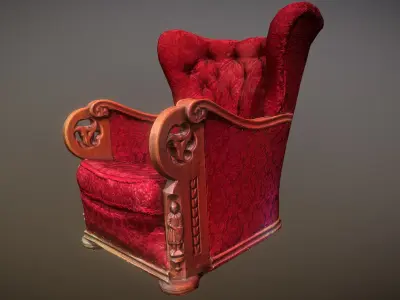 Set of old vintage furniture 3D Model Collection