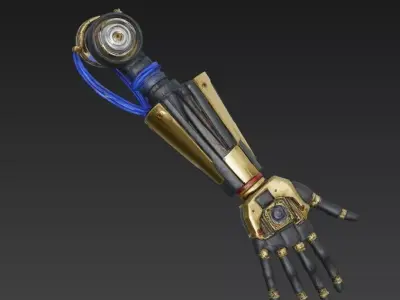 Hybrid Industrial Robotic Arm Low Poly 3D Model Low-poly 3D model