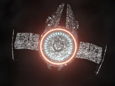 spaceship star trek ship in space Low-poly 3D model