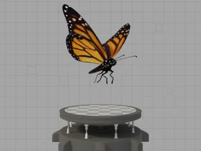 Monarch Butterfly Low-poly 3D model