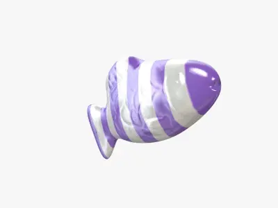 Swedish Fish Purple Stripe 3D 3D model