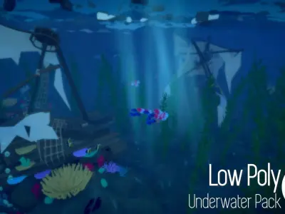 Low Poly Underwater Pack Low-poly 3D model
