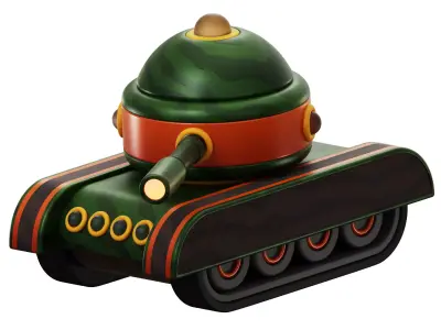 3D Army Tank Low-poly 3D model