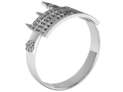 3D Printable Architectural Landmark Ring 3D print model