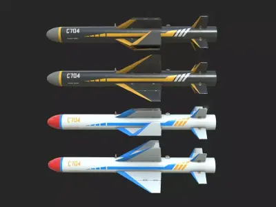 C704 C-704 Air-to-Ground Missile Light Anti-ship Missile Low-poly 3D model