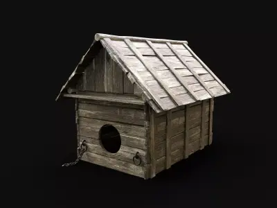 FARM DOG HOUSE HOUND VILLAGE COTTAGE SHEPHERD ANIMAL HUT Free low-poly 3D model