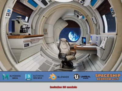 spaceship room sci fi 3D model