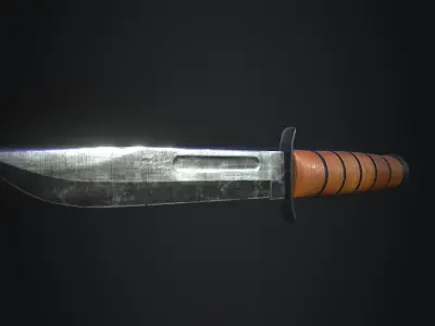 Combat KaBar Knife 3D model