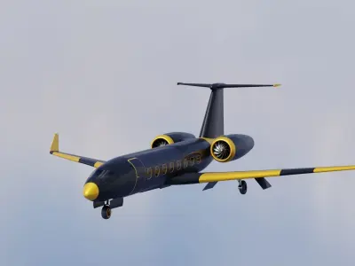 3D Model of a PRIVATE JET Low-poly 3D model