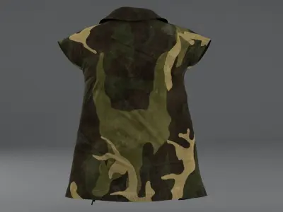 Clothing Set 5 camouflage jacket on mannequin Low-poly 3D model