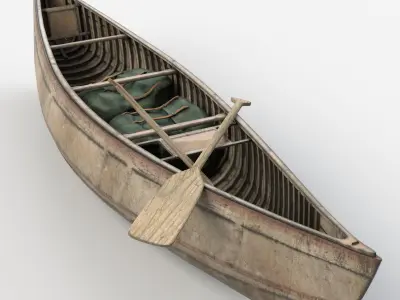 Canoe wooden 3D model
