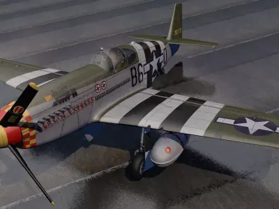 North American P-51B Mustang 3D model