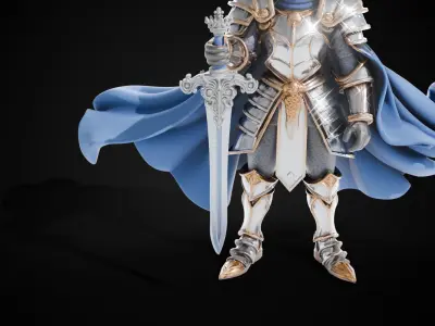 Stylized Sword - Ceremonial Royal Crowned - Game Ready 3D model