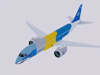 Embraer E-190 E-2 Color House profit hunter Shark 3D model