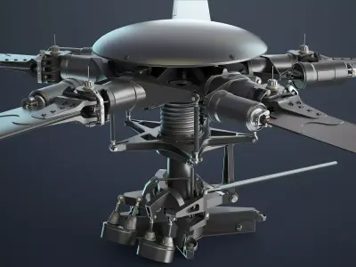 MH-6 Little Bird Rotors High-Poly 3D model