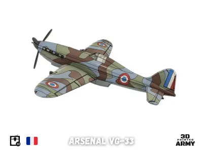 Arsenal VG-33 French warbird - STL files for 3D printing  3D print model