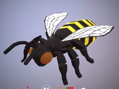 HIE Game ready Bee D180813 Low-poly 3D model