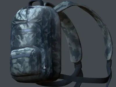 Backpack Camping Generic military human bag storqge Low-poly 3D model