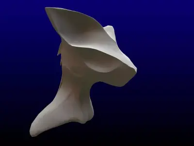 Bat Cat sculpture Free low-poly 3D model