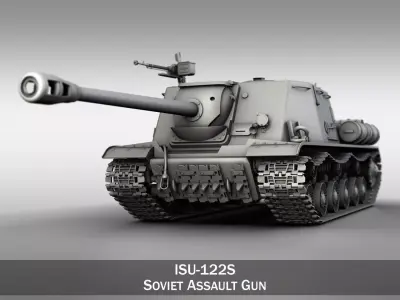 ISU-122S - Soviet  Assault Gun 3D model