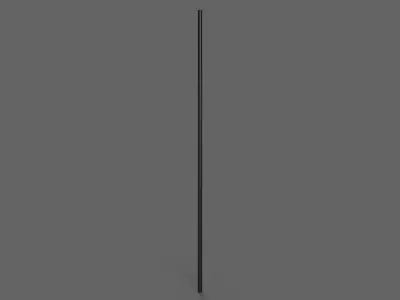 PBR Wushu Stick Black Low-poly 3D model