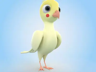 Cockatiel Bird 3D model