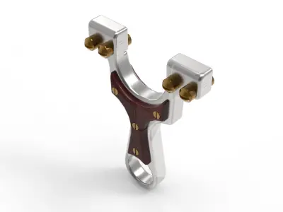 Slingshot metal clamp Low-poly 3D model