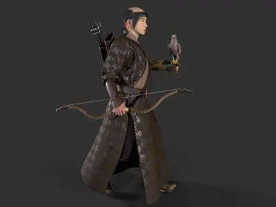 hunter Low-poly 3D model