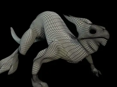 Lizard Dragon SMALL Low-poly 3D model