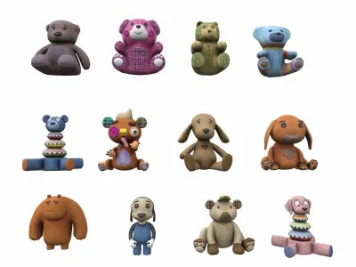 Plush toy collection pack part 2 3D model