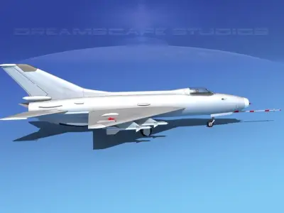 MIG-21 Fishbed Bare Metal 3D model