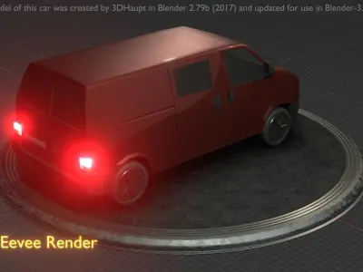 City Car 81 Commercial Transporter Type-C Brown Low-poly 3D model