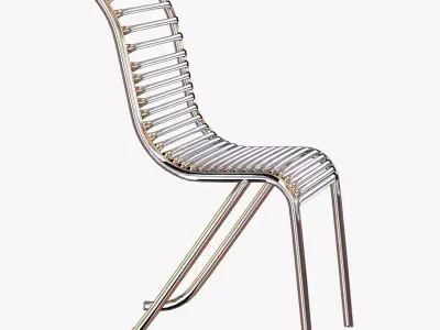 Michel Dufet Metal dining Chair 3D model