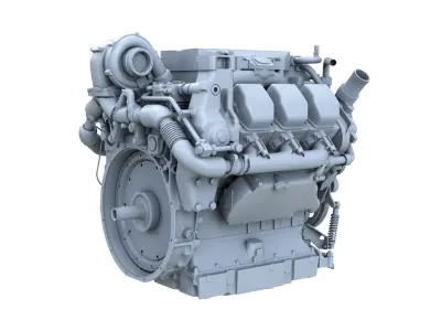 Truck diesel engine 3D model