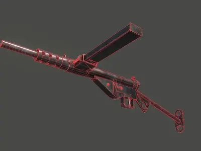 Sten Sub-Machine Gun Low-poly 3D model