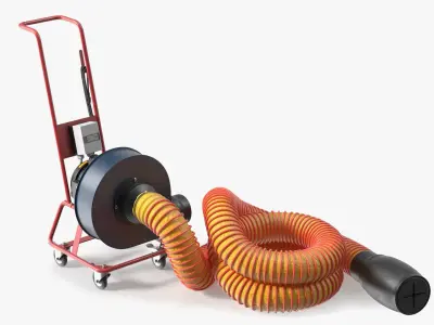 Car Exhaust Extractor Rigged for Maya 3D model