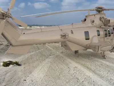 Eurocopter EC 725 Clay High Detail 3ds max Vray  3D model