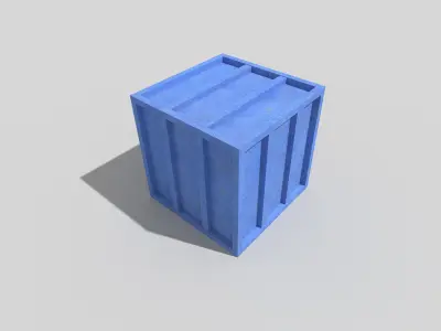 low poly metal crate Low-poly 3D model