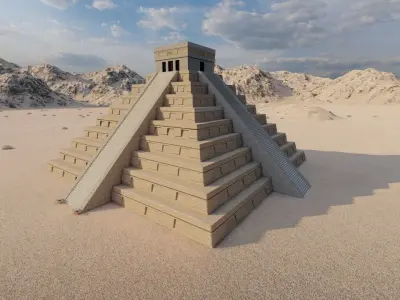 Zigurat ancient pyramid-Ziggurat Temple 3D model