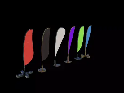 banner commercial flag 3D model