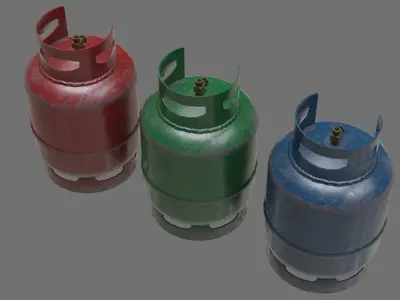 Gas Cylinder 1B Low-poly 3D model