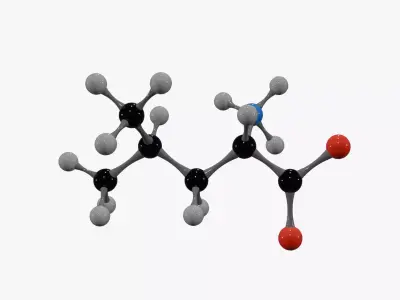 Isoleucine Molecule Low-poly 3D model