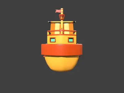 Stylized Shipe Low-poly 3D model