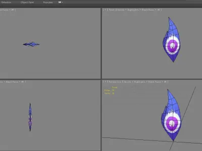 A peacock feather Low-poly 3D model