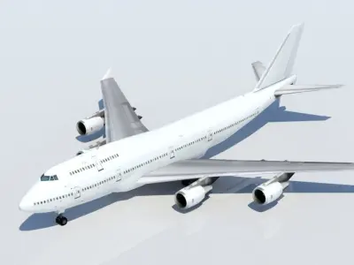 B747-400 static low poly Low-poly 3D model